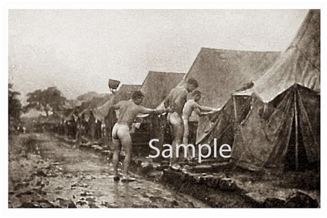 Vintage 1940s Photo Of A Group Of Nude Soldiers Bathing Etsy