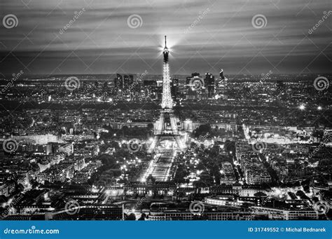 Eiffel Tower Light Performance Show At Night Paris France Editorial