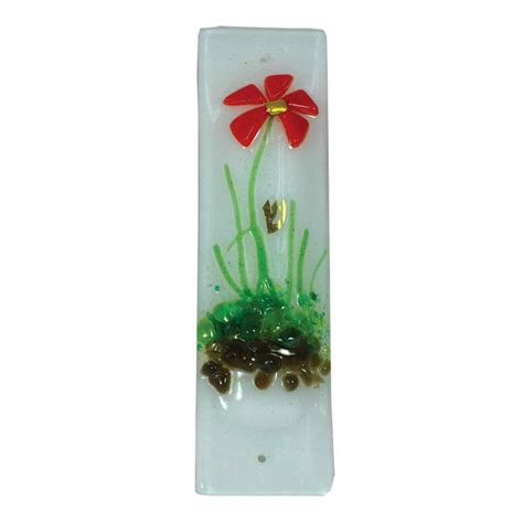 Red Flower Mezuzah