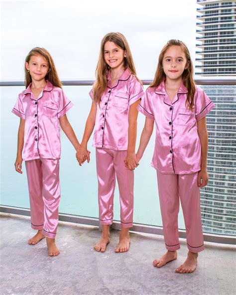 Kids Satin Pajamas Customized Kids Pajamas Kids Satin Pj Etsy