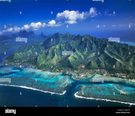 French Polynesia Society Islands Windward Islands Aerial View Of