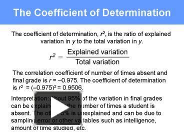 PPT The Coefficient Of Determination PowerPoint Presentation Free To View Id Cf M YwM