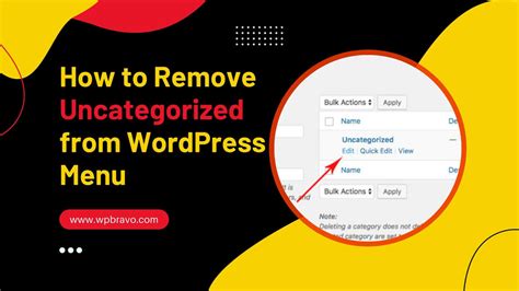 How To Remove Uncategorized From Wordpress Menu