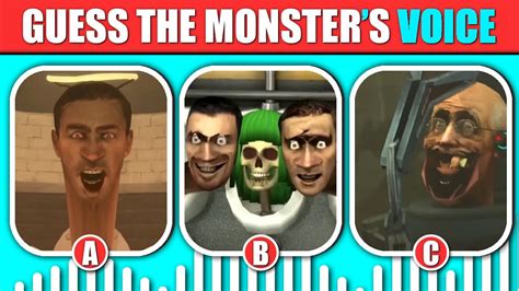 Guess The Monsters Voice Skibidi Toilet Youtube