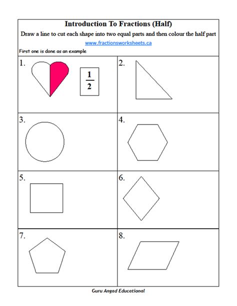 2nd Grade Math Basic Fractions Worksheets On Half — Steemit