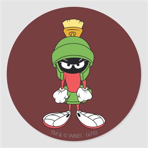 Marvin The Martian™ Upset Classic Round Sticker Zazzle Marvin The