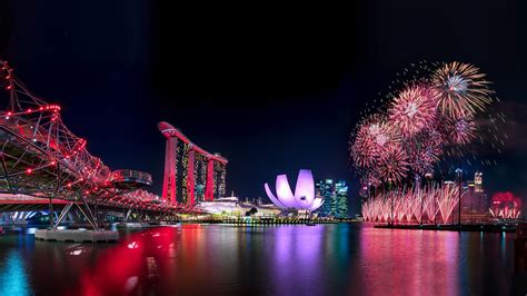 Workers are given a paid day off. Fireworks A Celebration In Singapore Malaysia Marina And ...