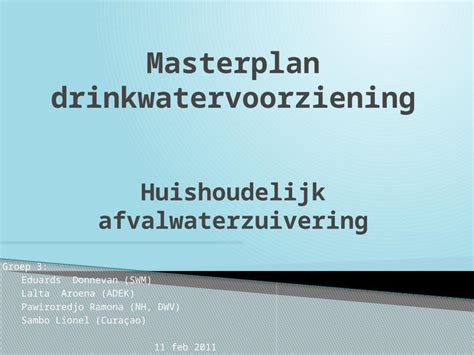 Ppt Masterplan Drinkwatervoorziening Huishoudelijk