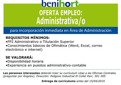 Oferta De Empleo Administrativao