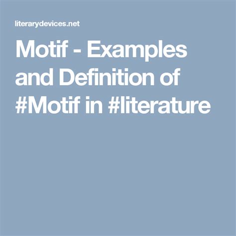 Motif Examples And Definition Of Motif In Literature Literary Work