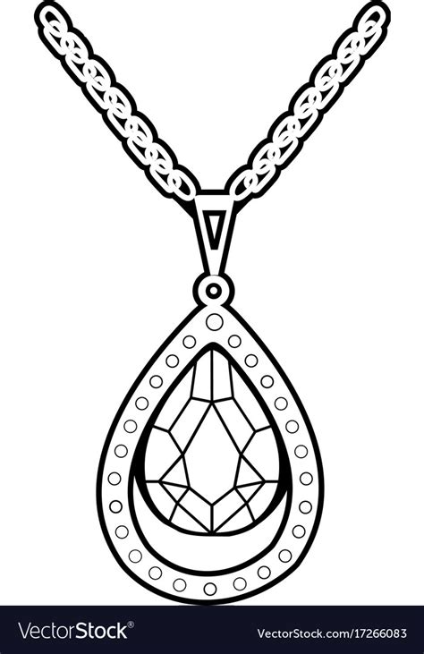 Isolated Necklace Outline Royalty Free Vector Image