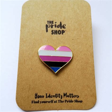 Gender Fluid Flag Heart Pin Badge The Pride Shop