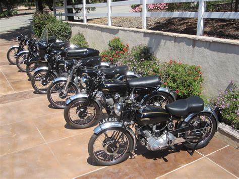 The Vincent Collection Ranging In Vincent Bikes From Years 1949 To 1955