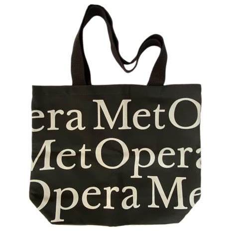 Met Opera Black And Grey Logo Bag Accessories Met Opera Shop