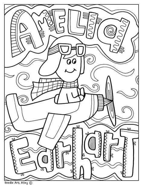 Amelia Earhart Coloring Page #ameliaearhart #pilot #coloringpage