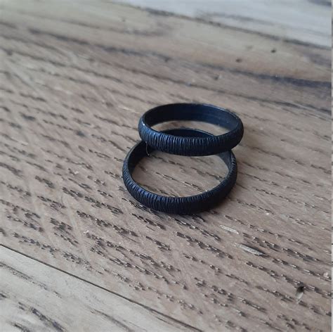 Set Of 2 Iron Rings Iron Ring For Him Wrought Iron Ring 6th Etsy
