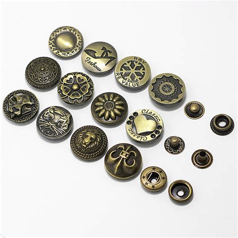 Junetree 20sets Leather Craft Snap Fasteners Snaps Button Press Studs