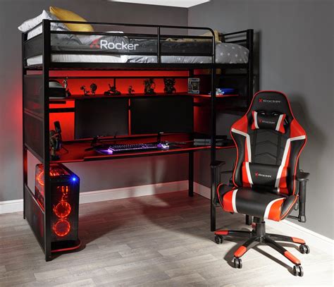 Buy X Rocker Battle High Sleeper Gaming With Xl Gaming Desk Kids Beds