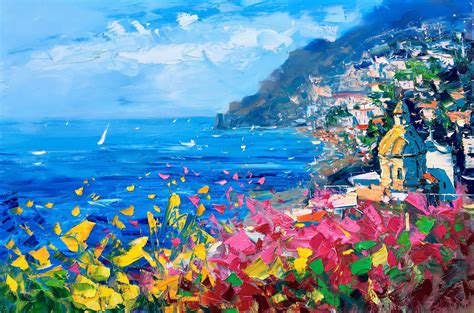Positano Painting On Canvas Original Art Amalfi Coast Etsy Italy