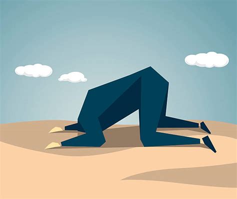 Ostrich Burying Head In Sand Illustrations Royalty Free Vector