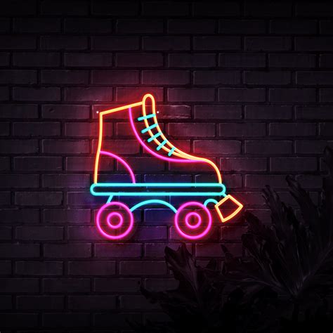 Roller Skate Neon Sign Sketch And Etch Us