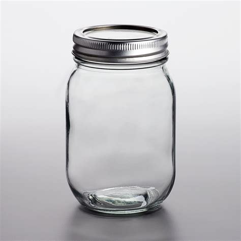Choice Oz Pint Regular Mouth Glass Canning Mason Jar With Silver