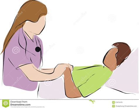Cuidado Paliativo, Cuidado Del Doctor Stock de ilustración