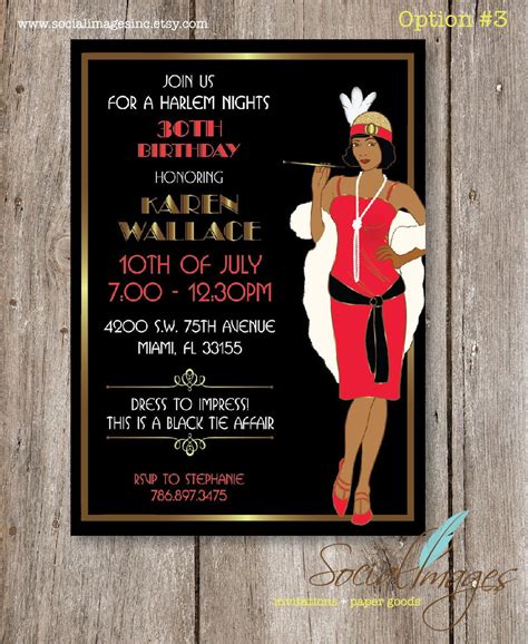 Harlem Nights Birthday Party Invitation Digital File 1989 Etsy