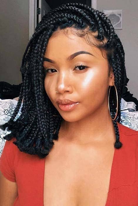 When styling graduated and layered short haircuts, you're most likely to end up with an uneven it's no secret that messy looks stand on the top of braided hairstyles for short hair. 23 Short Box Braid Hairstyles Perfect for Warm Weather ...
