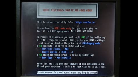 How To Fix Error Bios Legacy Boot Of UEFI Only Media It Can Boot In