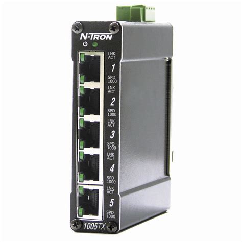 Unmanaged Ethernet Switch N Tron 1000 Red Lion Controls 5 Ports