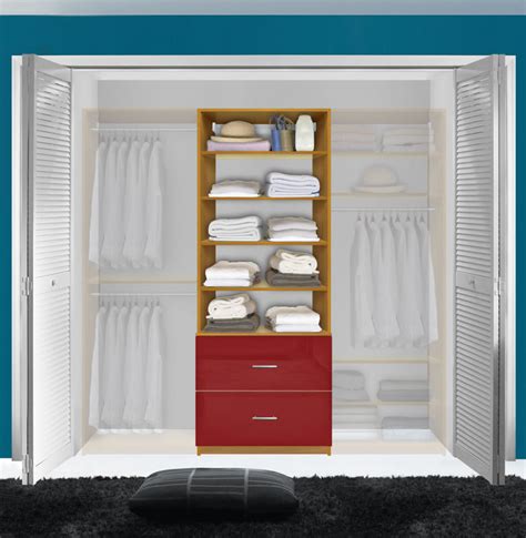 It includes brackets, shelves and 17 in. Isa Custom Closet System - 2 Deep Drawers, 5 Shelves ...
