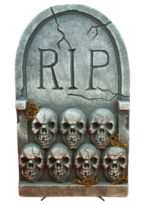 Rip Tombstone With Skulls