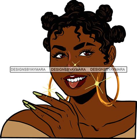 afro urban street ghetto girls babe hoop earrings smiling bantu knots designsbyaymara