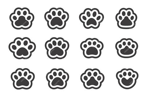 Premium Vector Dog And Cat Paws With Sharp Claws Cute Animal Footprints