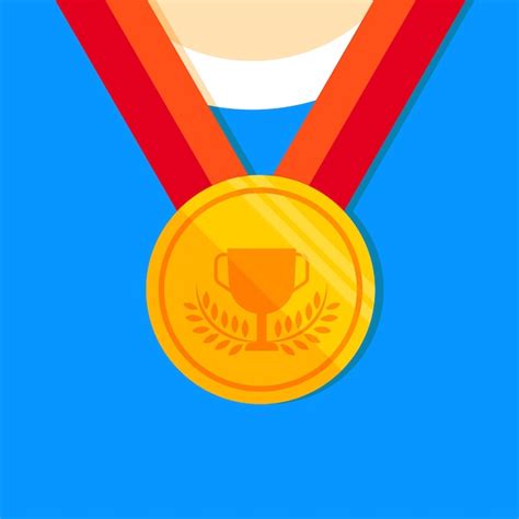 Premium Vector Gold Medal Flat Icon