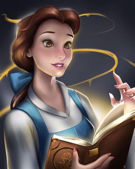 a bookworm belle 💙🌹 📚 a beautiful illustration for belle by andrea forsgren on artstation
