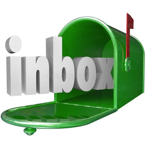 Inbox Word Green Mailbox Incoming Message Email Stock Illustration