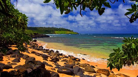 Aloha State Hawaje Sea Stones For Phone Wallpapers 1920x1080