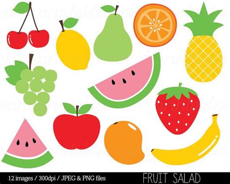 Fruit Clipart Clip Art Fruit Salad Watermelon Pineapple Apple Pear