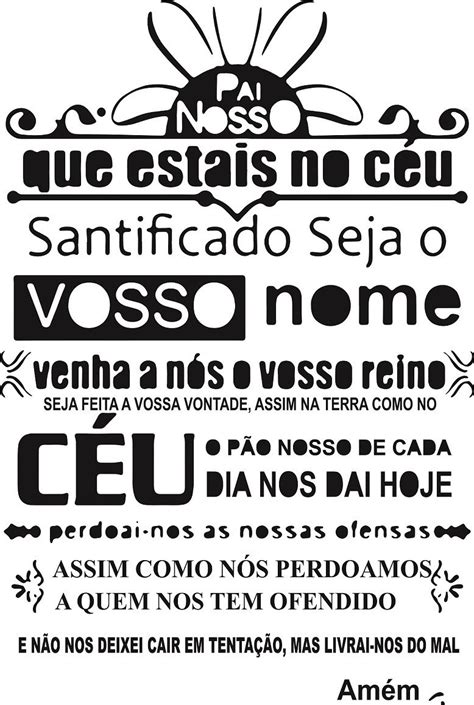 Adesivos Decorativo De Parede Frase Oração Pai Nosso Grande - R$ 34,99