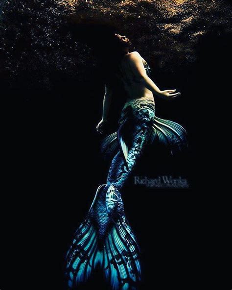 Zero Clothing Realistic Mermaid Tails Ocean Shower Curtain Silicone Mermaid Tails Black