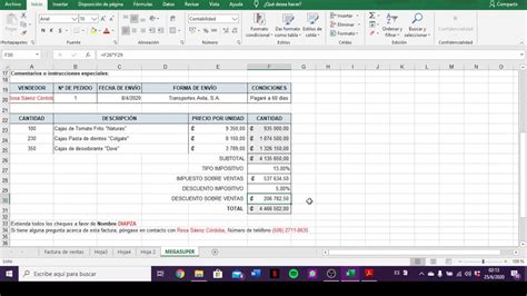 Tutorial Como Elaborar Una Factura En Excel Youtube