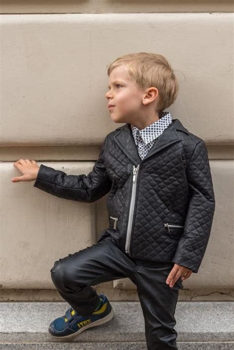 Boys Leather Jacket Black Faux Leather Quilted Jacket Etsy Boys