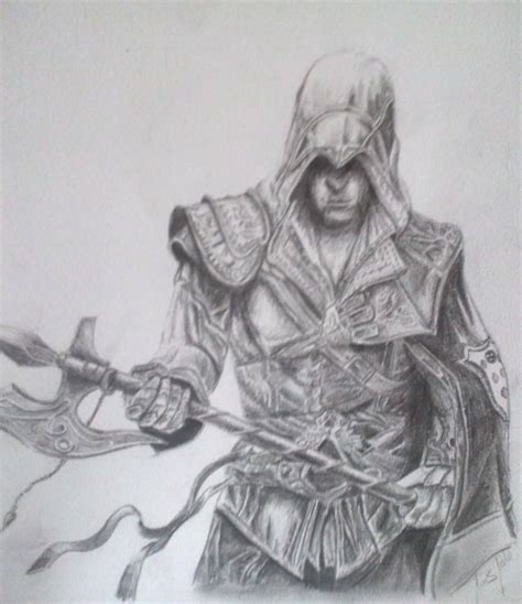 Mi Dibujo De Ezio Auditore Assassins Creed Arte Taringa