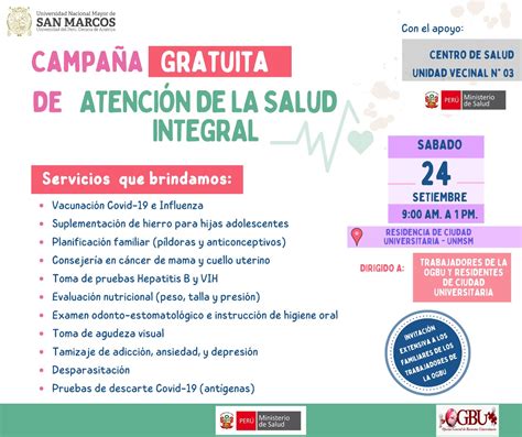 “campaña Gratuita De Salud Integral” Oficina General De Bienestar