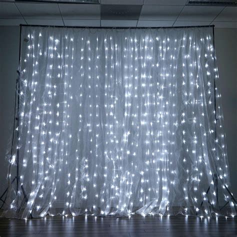 20ftx10ft White Sheer Organza Led Curtain Panel