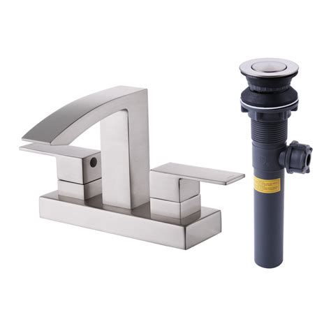 A bathroom faucet is more than just a functional piece of hardware—it can make a style statement, improve water savings, and complement the look of your sink. KES LEAD-FREE BRASS Two Handle Bathroom Waterfall Faucet ...