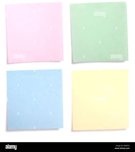 Four Blank Colorful Paper Note You Can Put Your Message Here Stock