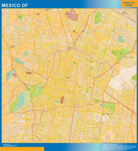 Carte plastifiée souple ou magnétique pour le bureau. Carte Mexico Df Mexique impression numérique | Cartes ...
